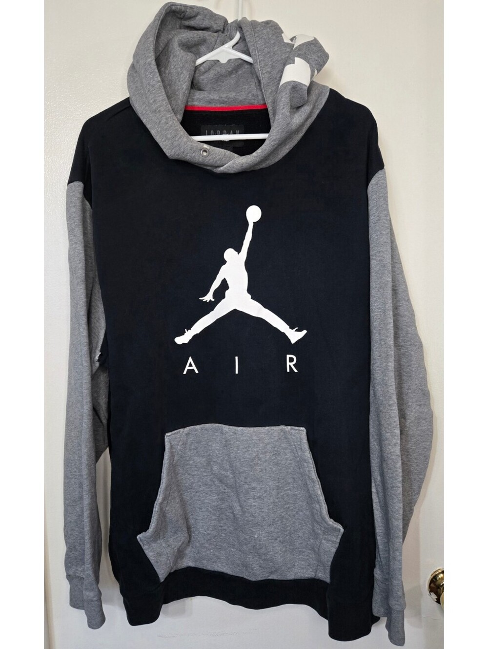 Nike Air Jordan Jumpman Fleece Pullover Hoodie AV2321-010 Black Gray Men's 2XL